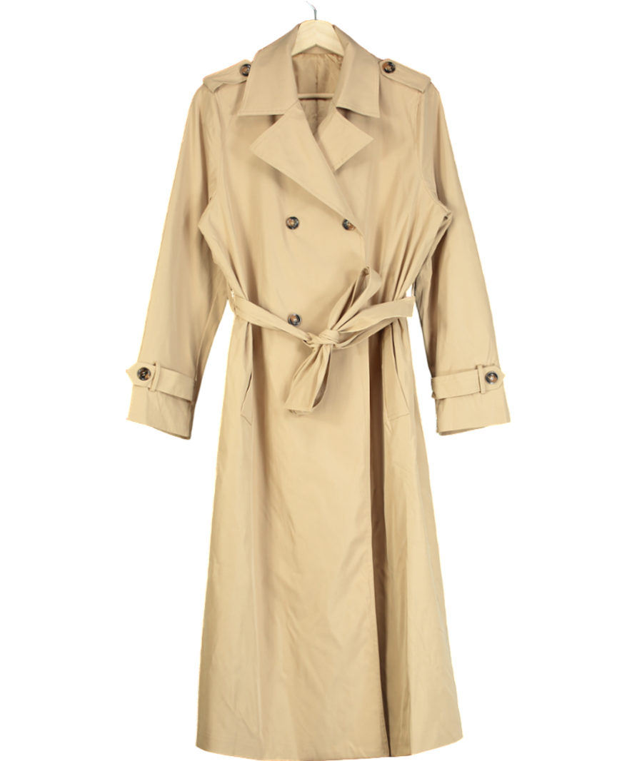 Cupshe Beige Double Breasted Trench Coat UK S