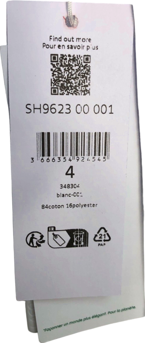 Lacoste White Classic Fit Hoodie UK M