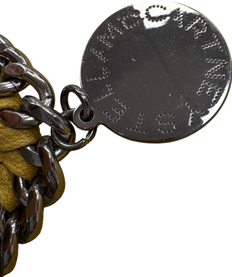 Stella McCartney Yellow Falabella Fold Over Chain Clutch Bag