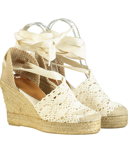 Penelope Chilvers Cream High Valenciana Lace Espadrille UK 3 EU 36 👠