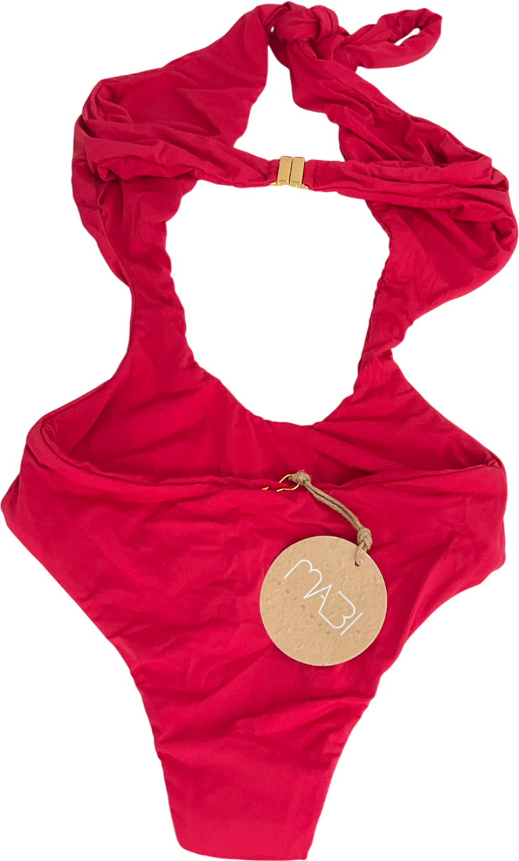 mabi swimwear Red Cut Out One-piece Swimming Costume UK S