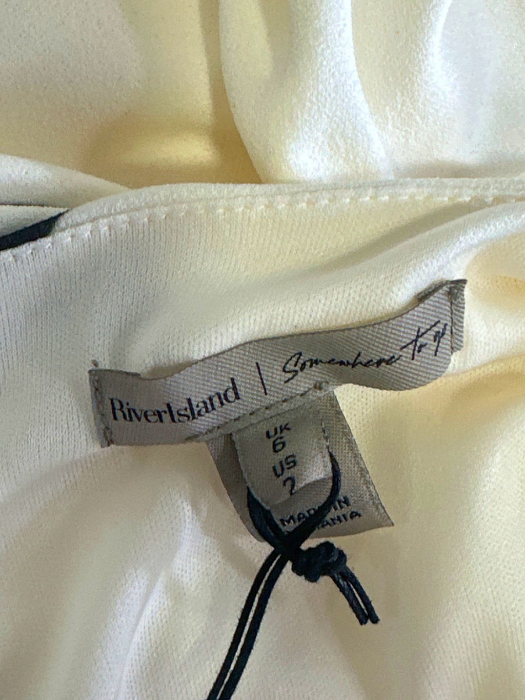 River Island White Polka Dot Dress UK 6