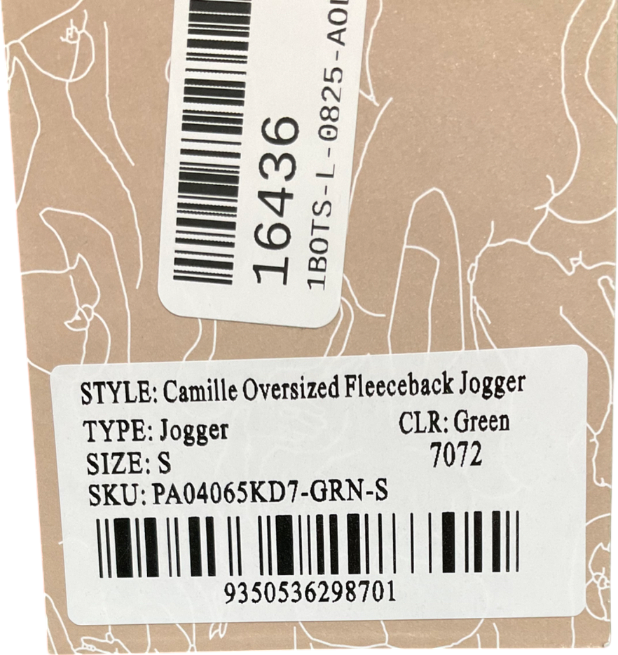 Meshki Green Camille Oversized Fleeceback Jogger UK S