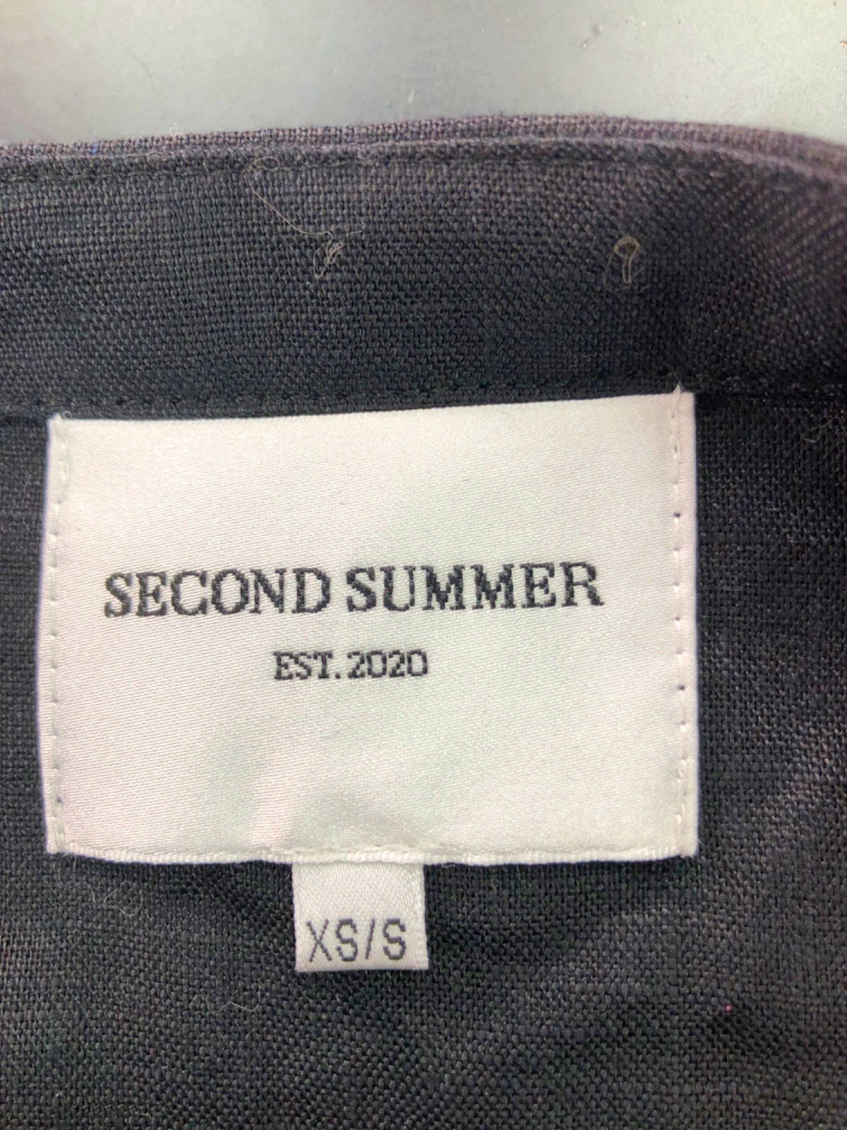 Second Summer Black Linen Button-Down Shirt UK XS/S