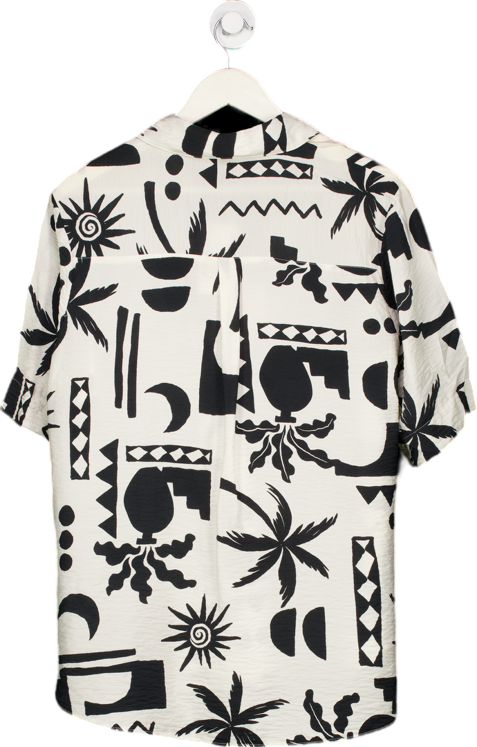 New Look Black and White Patterned Shirt UK 12