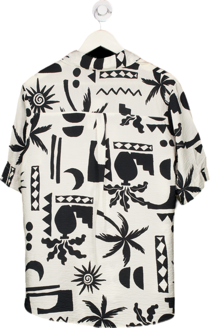 New Look Black and White Patterned Shirt UK 12