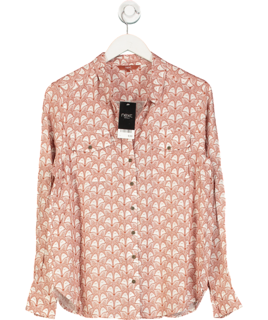 Next Cream / Rust Fox Print Shirt UK 14