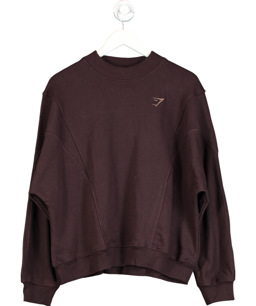 gymshark Brown Rest Day Cotton Contour Pullover UK M