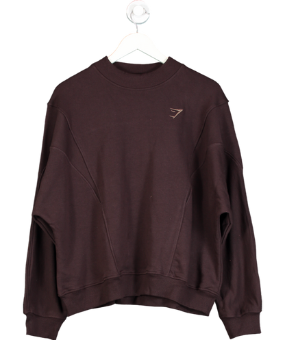 gymshark Brown Rest Day Cotton Contour Pullover UK M