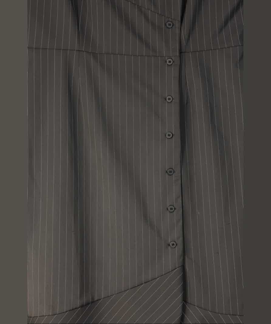 Finery Black Tailored Pinstripe Midi Dress UK 18