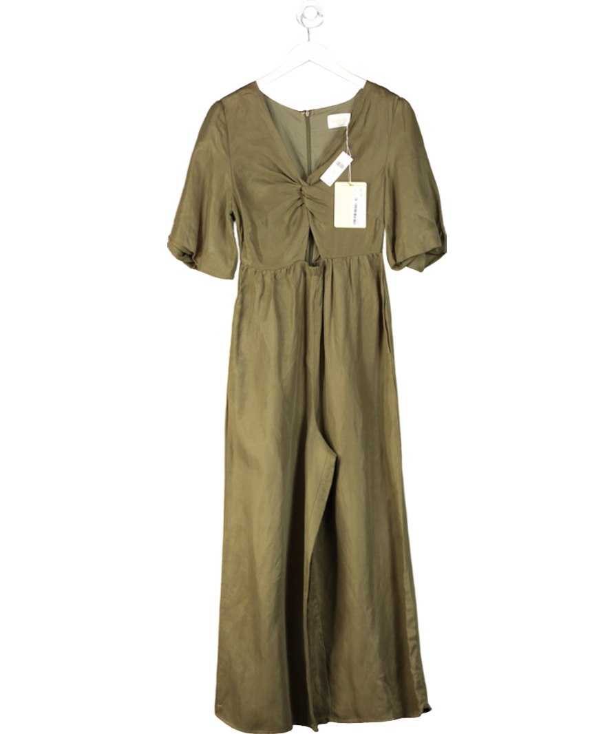 Sancia Green Linen Blend Jumpsuit UK S