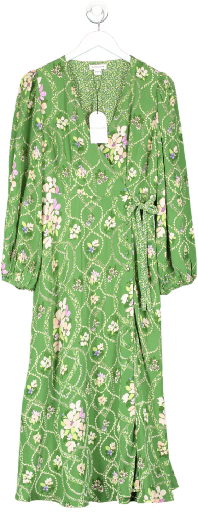 Monsoon Green Kira Wrap Dress UK 12
