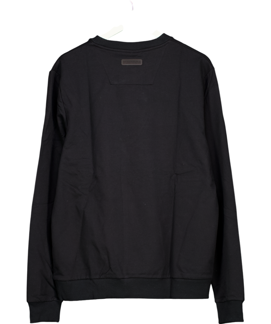 Nautica Black 3d Logo Crew Neck Ion Sweater UK L