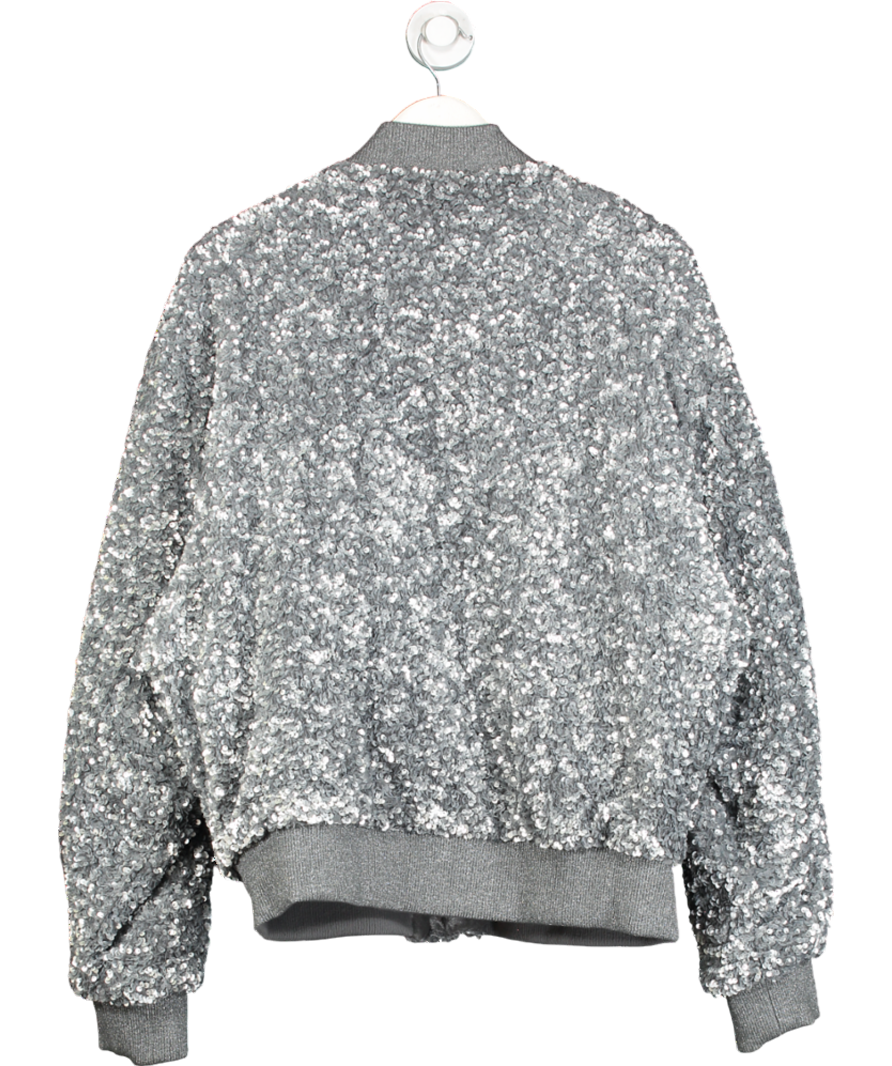 ZARA Metallic Sequin Bomber Jacket UK L