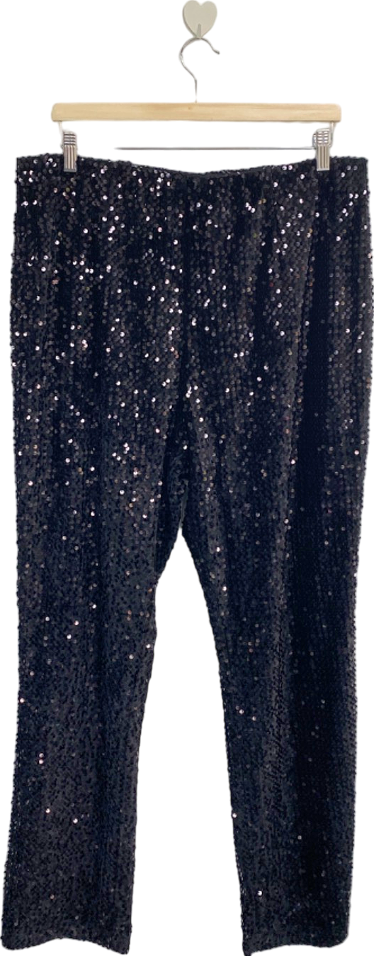 V By Very Black Sequin Leggings UK 18