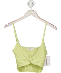 Superdown Lime Yellow Knitted Knot Front Cropped Cami Top UK M