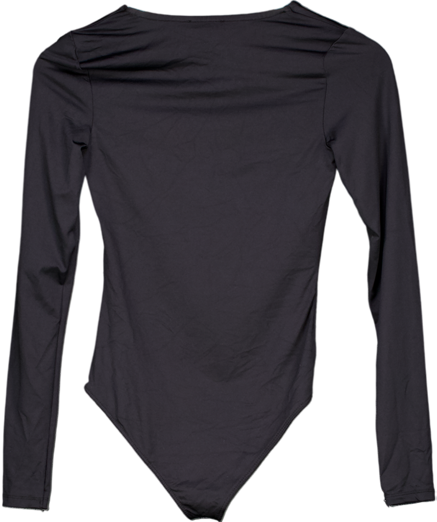 Stradivarius Black Seamless Long-sleeved Bodysuit UK S