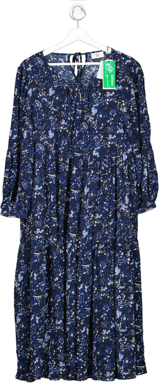 Noa Noa Blue Paisley Air Crepe Dress UK 12