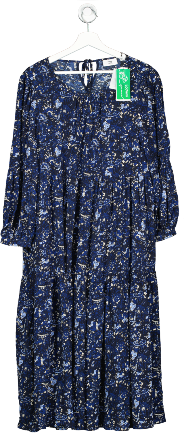 Noa Noa Blue Paisley Air Crepe Dress UK 12