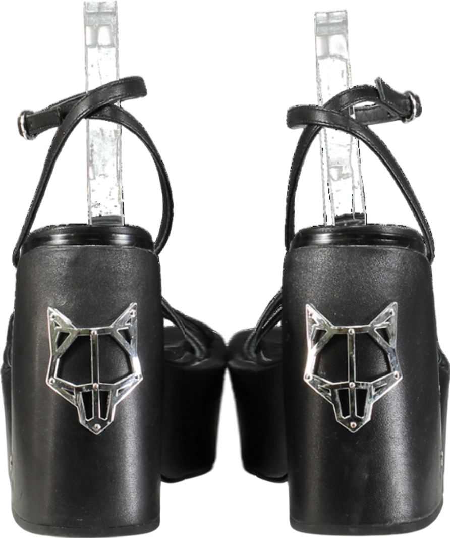Naked Wolfe Black Jada Leather Platform Sandals UK 7 EU 40 👠