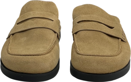 Topshop Nude Addie Real Suede Mule Loafer In Taupe UK 5 EU 38