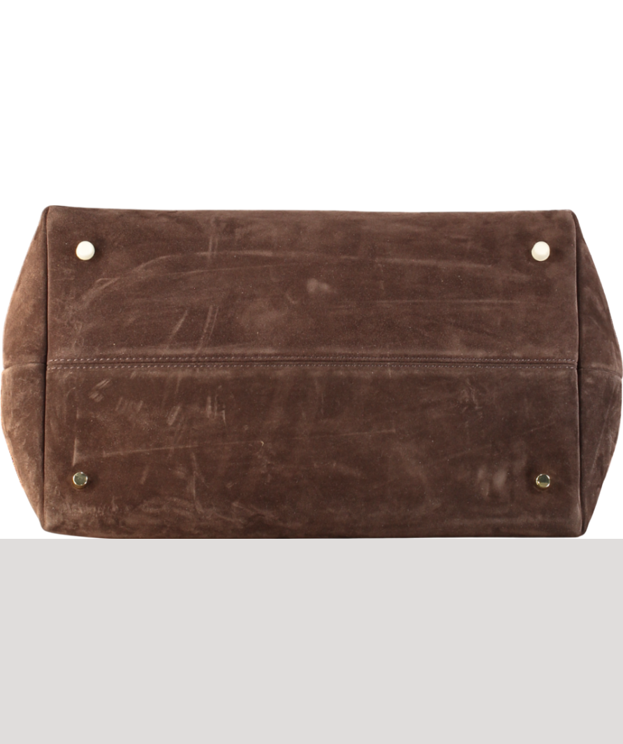 Manu Atelier Le Cambon 35 Deep Brown Suede Large Tote / Work Bag