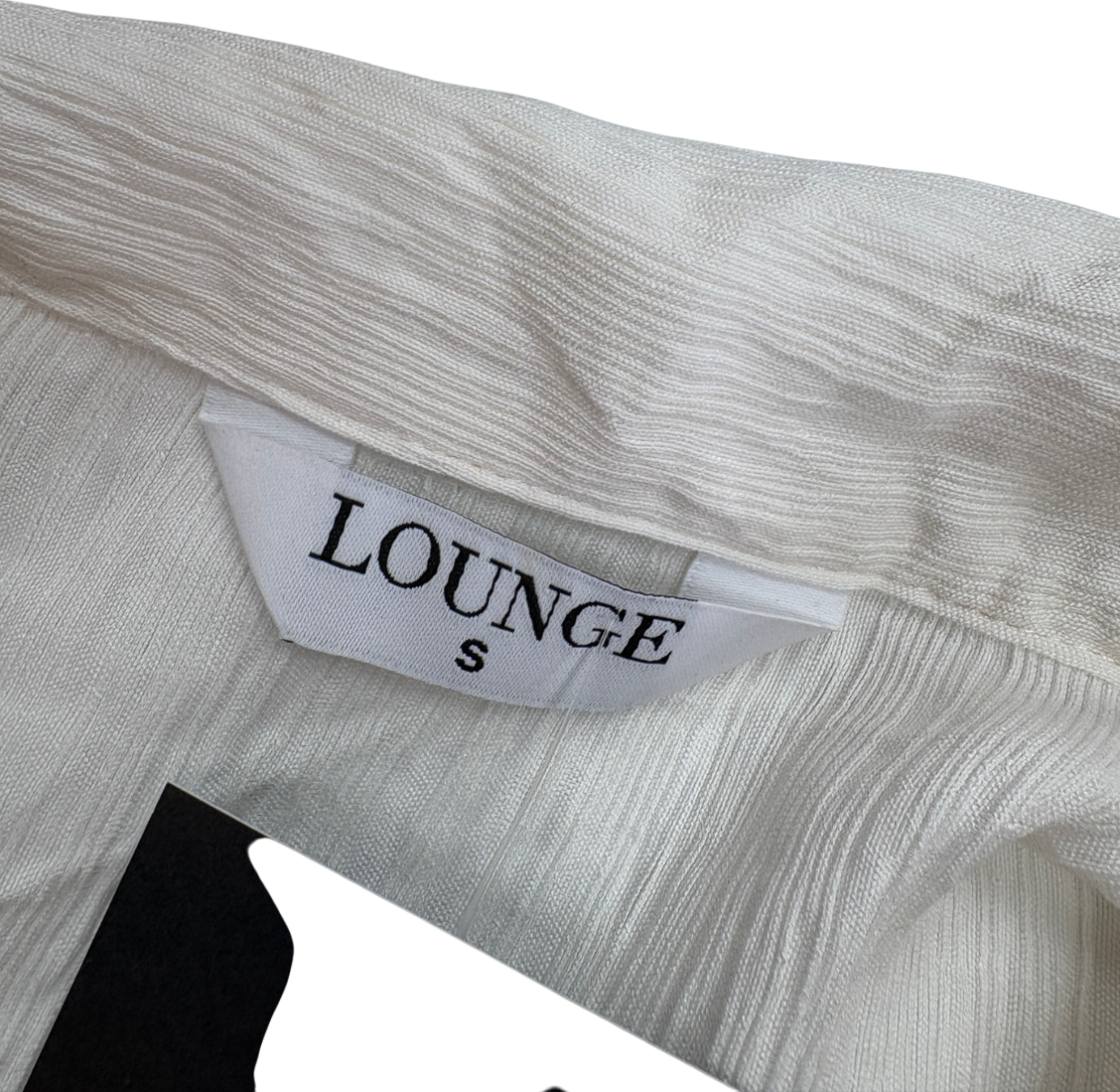 Lounge Underwear Cream Crinkle Pyjama Shirt And Trousers Set UK S