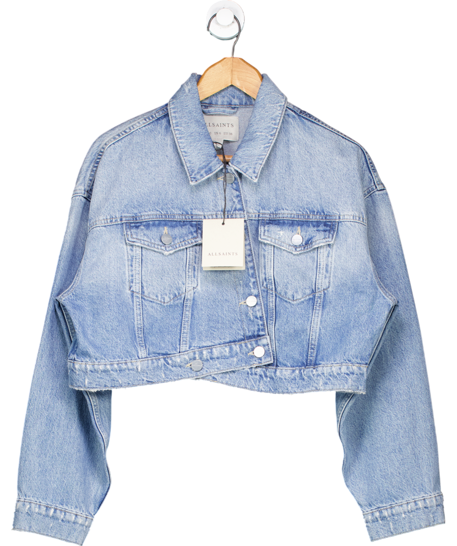 All Saints Blue Aki Crossover Denim Jacket UK 10