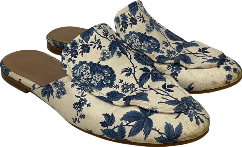 LK Bennett Cream Pembroke Toile De July Print Leather Backless Loafer UK 3 EU 36 👠