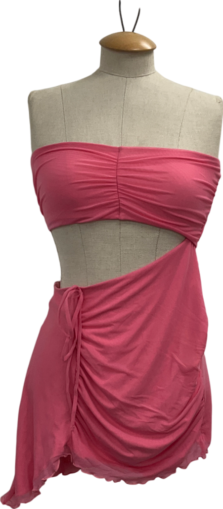 Oh Polly Pink Bandeau Mini Dress UK 12