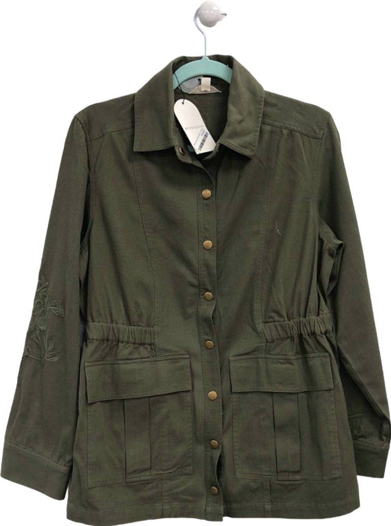 Monsoon Green Embroidered Utility Jacket UK M