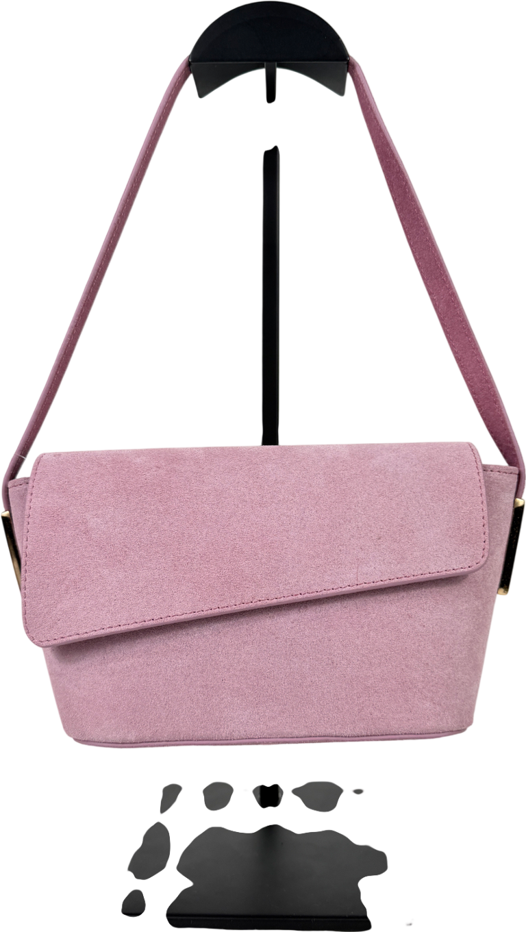 ASOS Purple Suede Asymmetric Flap Shoulder Bag With Strap Hardware One Size