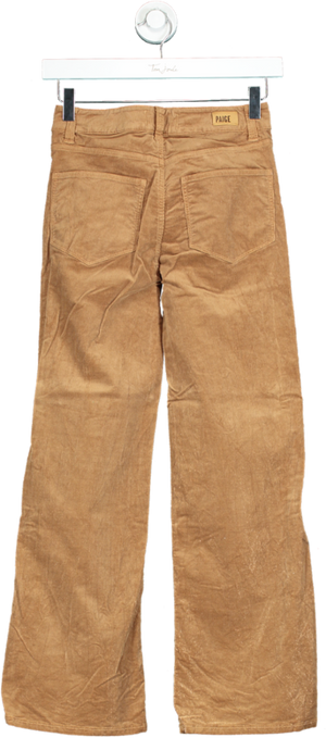 PAIGE Brown Corduroy Flared Trousers UK W23