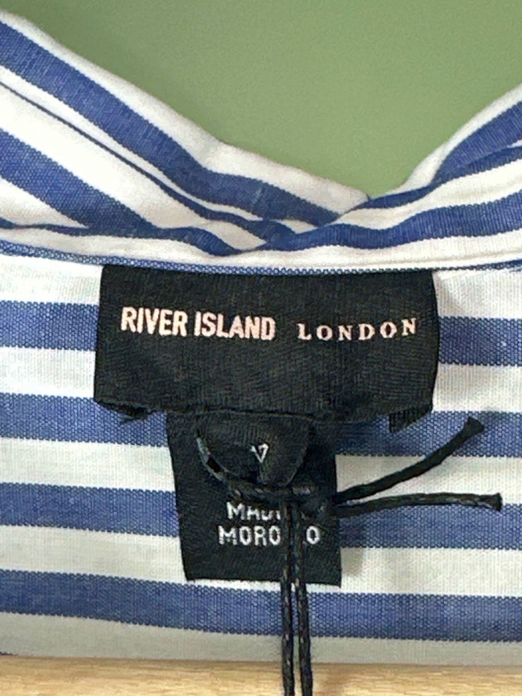 River Island Blue-White Striped Shirt UK 10