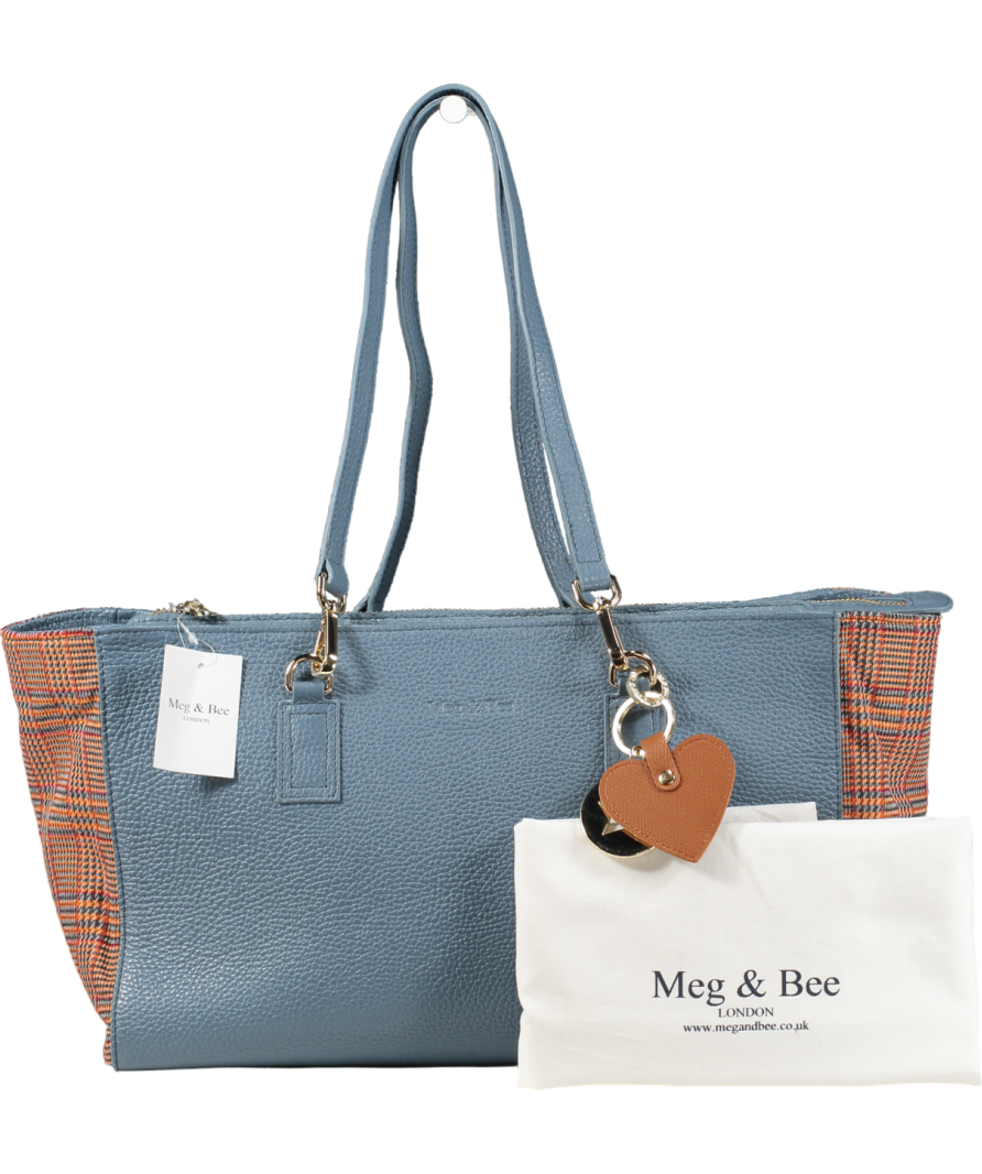 Meg & Bee Blue Leather / Multi Burford Mini Slouchy Tote