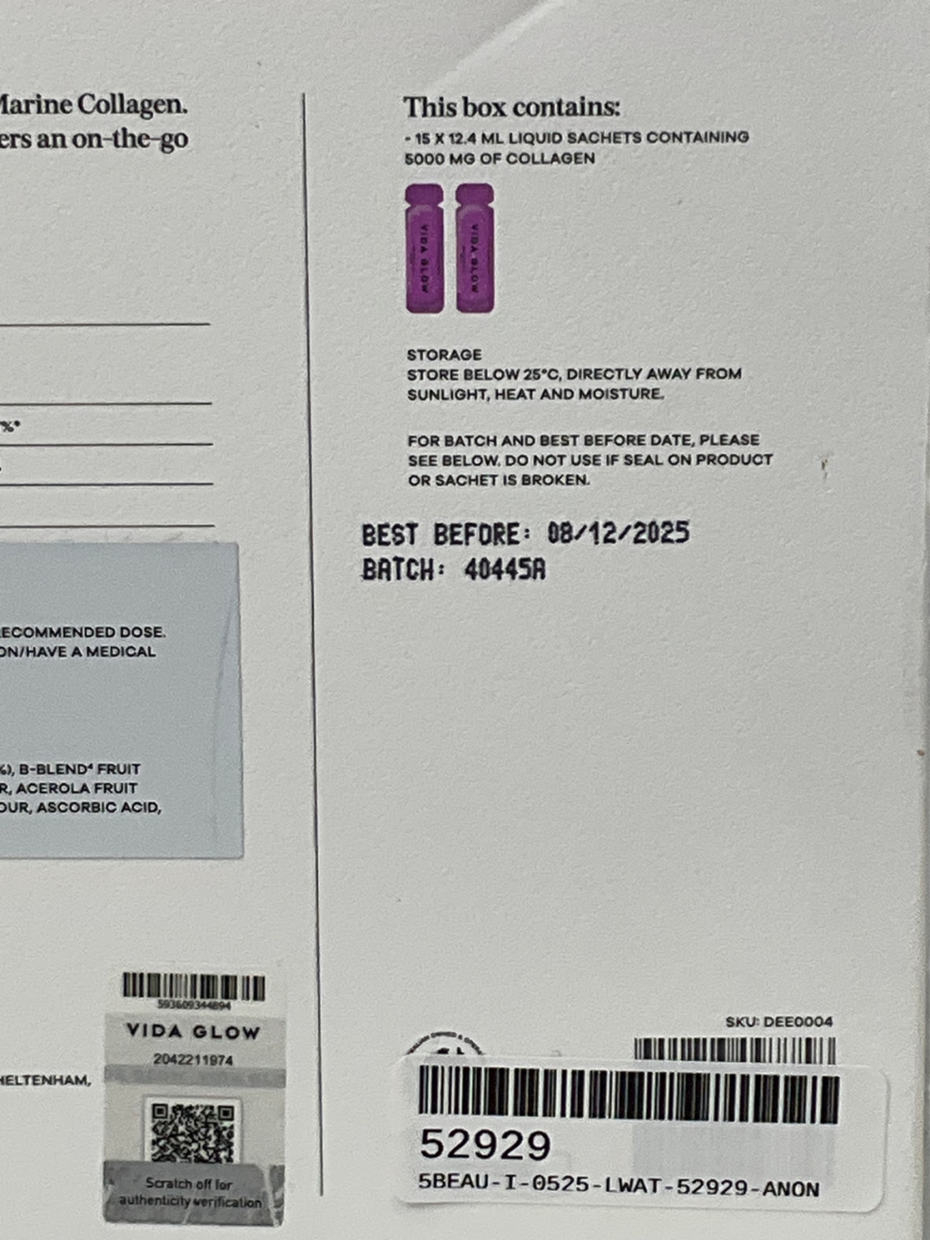 Vida Glow Collagen Liquid Advance 15x12.4ml