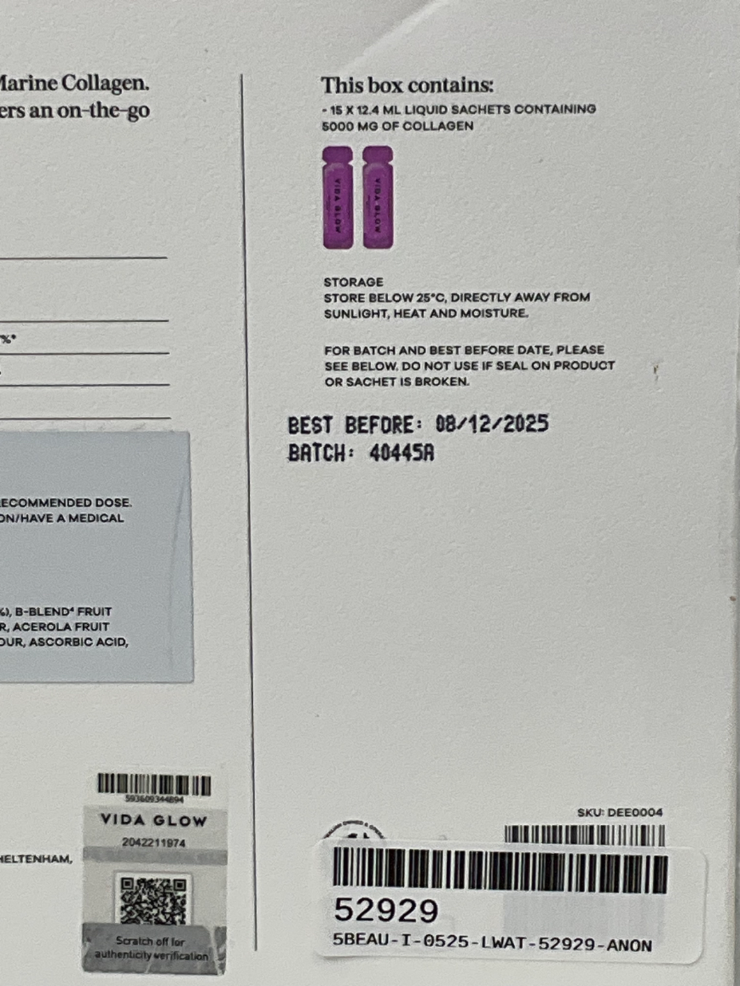 Vida Glow Collagen Liquid Advance 15x12.4ml