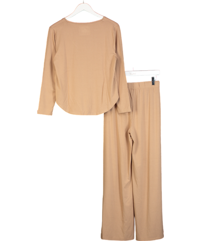 Serena Days Brown V-neck Top & Drawstring Trouser Pyjama Set UK XS