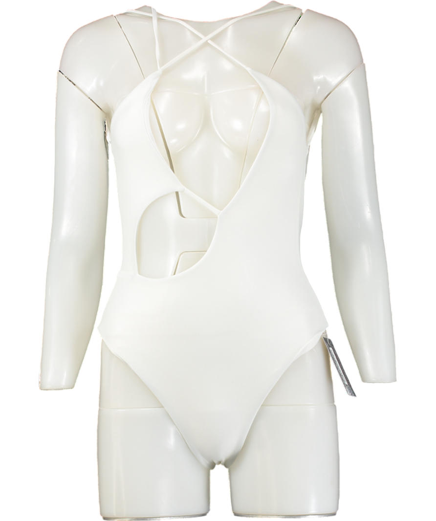 Swim by Di White Pegeia One-piece asymmetrical swimsuit UK XS