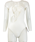 Swim by Di White Pegeia One-piece asymmetrical swimsuit UK XS