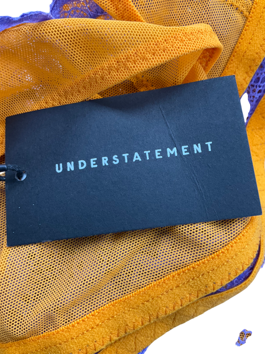 Understatement Purple Lace Mesh Plunge Bralette UK M