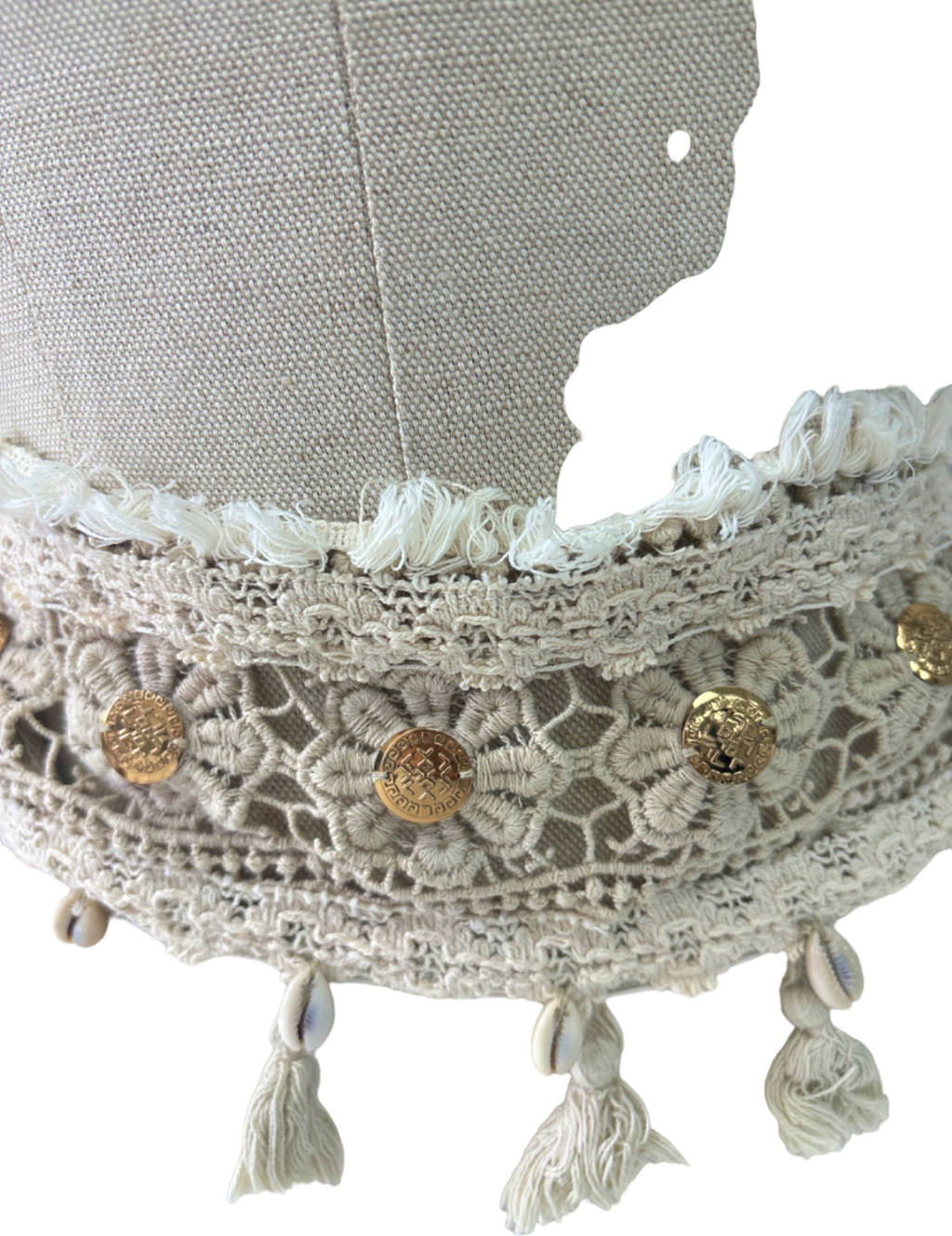 Boho White Crochet Belt with Tassels One Size
