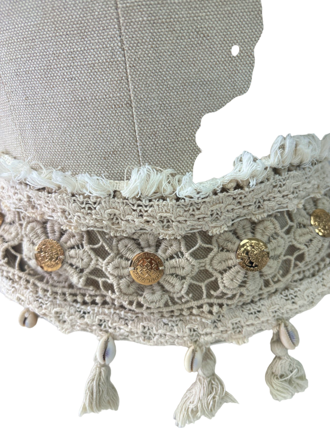 Boho White Crochet Belt with Tassels One Size