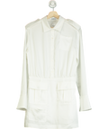 Cloeys White Satin Pocket Detail Dress UK S