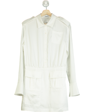 Cloeys White Satin Pocket Detail Dress UK S