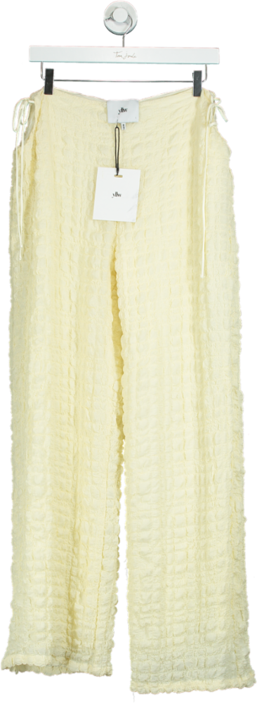 Yllw Yellow Crushed Texture Trousers UK L