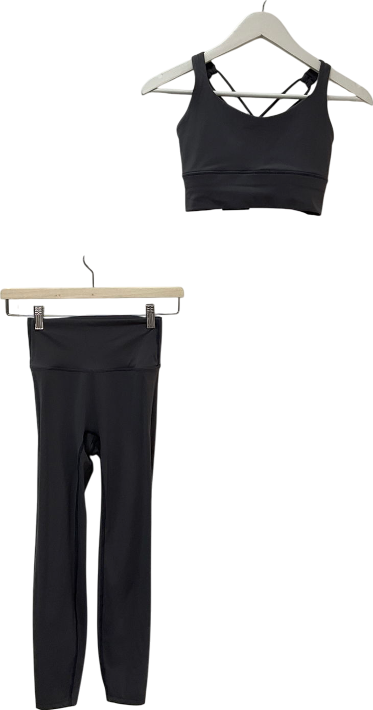 Adanola Grey Ultimate Leggings & Cross Back Bra UK XS