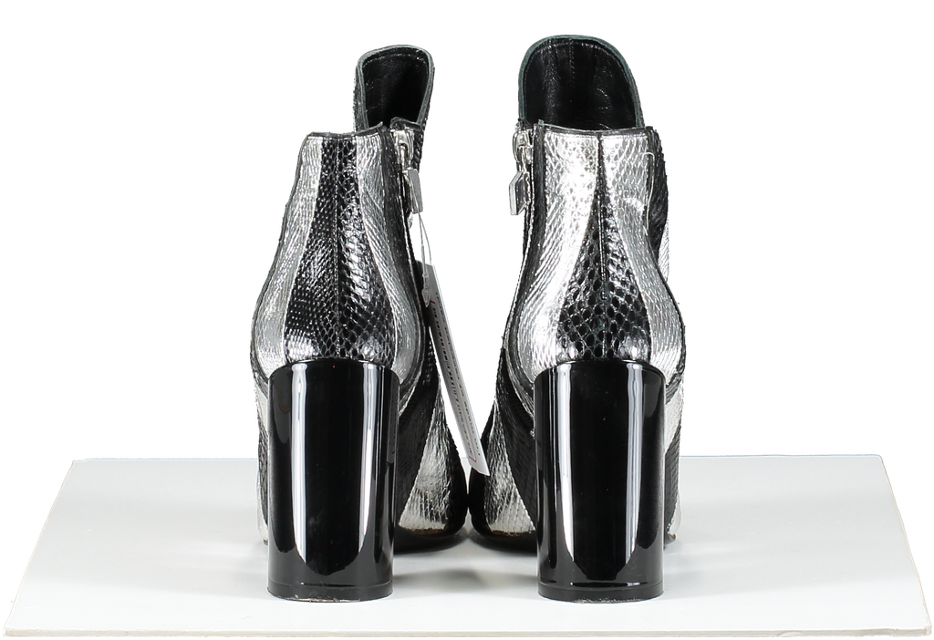 Pierre Hardy Metallic Belle Striped Snakeskin Ankle Boot, Black/silver UK 5 EU 38 👠