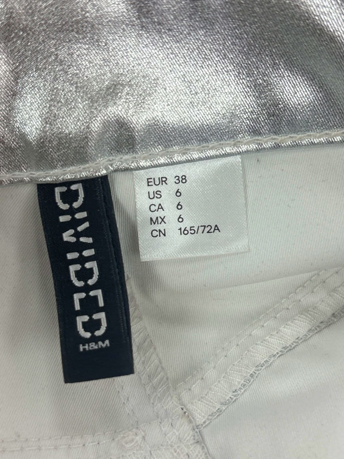 H&M Silver Metallic Trousers EU 38