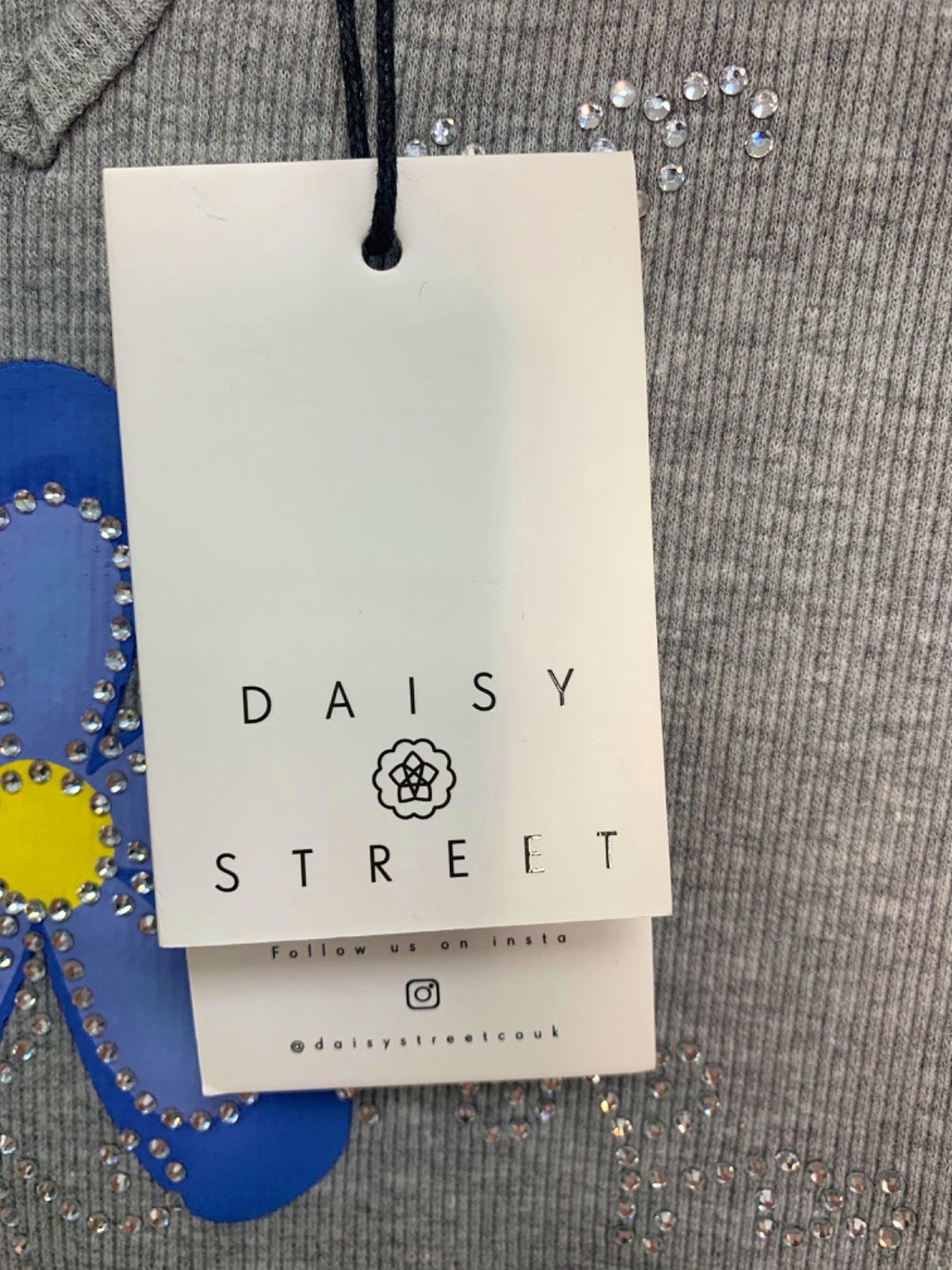 Daisy Street Grey Floral Embellished Sleeveless Top UK 8